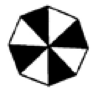 Ambiguous pinwheel figure formed by a black cross and a white cross