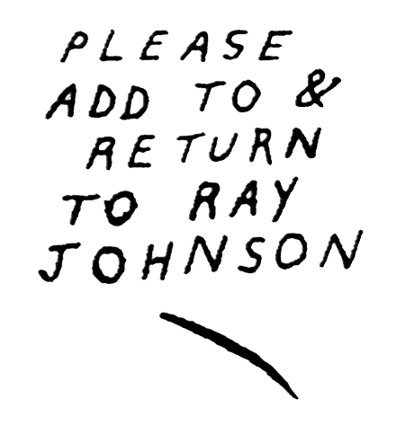Please Add To & Return To Ray Johnson