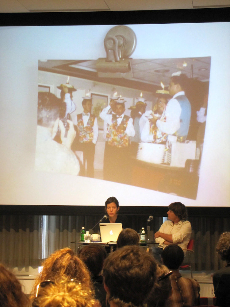 Angie Keefer and Lucy Skaer at the Vera List Center in 2012
